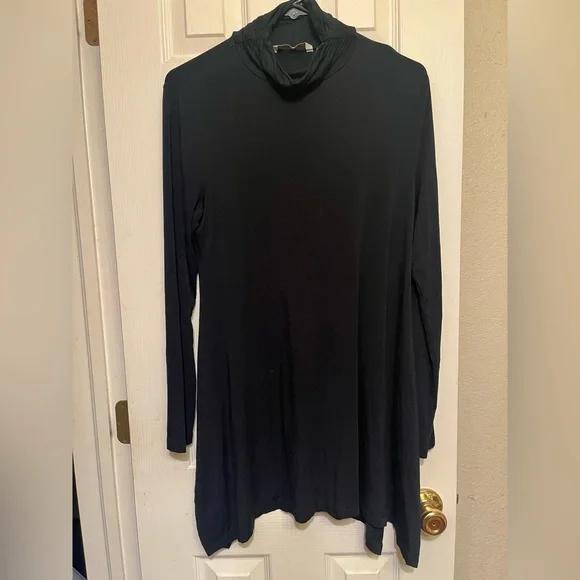 Soft Surroundings Dresses | Soft Surroundings Black Mock Turtleneck Trapeze Dress Tunic Size Medium | Color: Black | Size: M | Menziesar's Closet